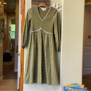 Green Floral Midi Dress